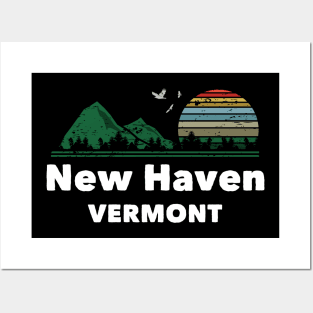 Mountain Sunset Flying Birds Outdoor New Haven Vermont Posters and Art